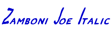 Zamboni Joe Italic шрифт